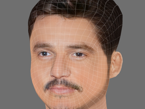 Pedro Pascal Head - Low poly head for game 3D Model