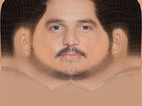 Pedro Pascal Head - Low poly head for game 3D Model