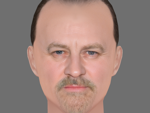 Tim McInnerny Head - Low poly head for game 3D मॉडल