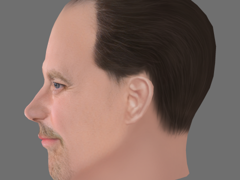 Tim McInnerny Head - Low poly head for game Modèle 3D
