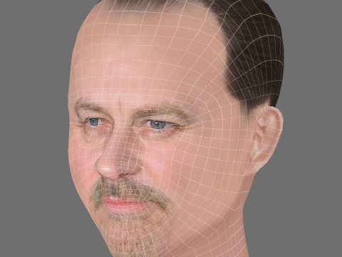 Tim McInnerny Head - Low poly head for game Modèle 3D