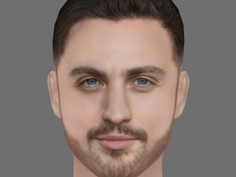 Aaron Taylor-Johnson Head - Low poly head for game 3D मॉडल