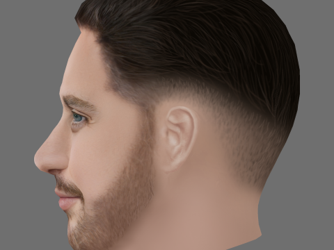 Aaron Taylor-Johnson Head - Low poly head for game 3D 모델