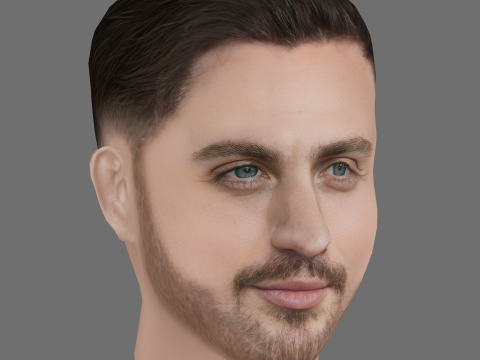 Aaron Taylor-Johnson Head - Low poly head for game 3D 모델