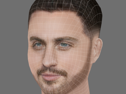 Aaron Taylor-Johnson Head - Low poly head for game 3D 모델