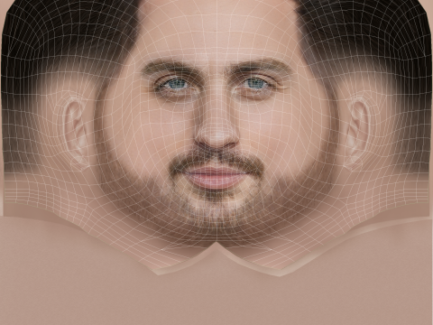 Aaron Taylor-Johnson Head - Low poly head for game 3D 모델