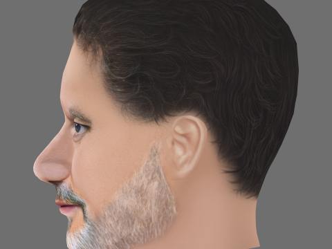 Al Nedjari Head - Low poly head for game Modelo 3D