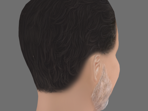Al Nedjari Head - Low poly head for game Modelo 3D