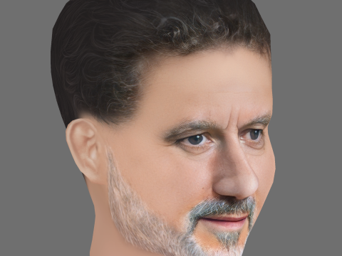 Al Nedjari Head - Low poly head for game Modelo 3D