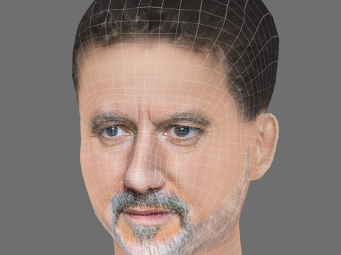 Al Nedjari Head - Low poly head for game Modelo 3D