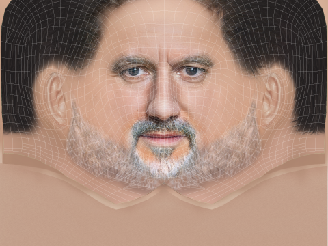 Al Nedjari Head - Low poly head for game Modelo 3D