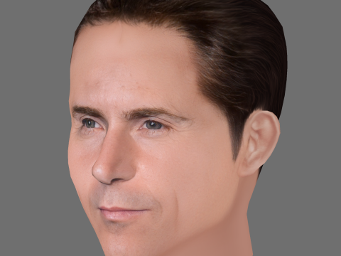 Alessandro Nivola Head - Low poly head for game Modelo 3D