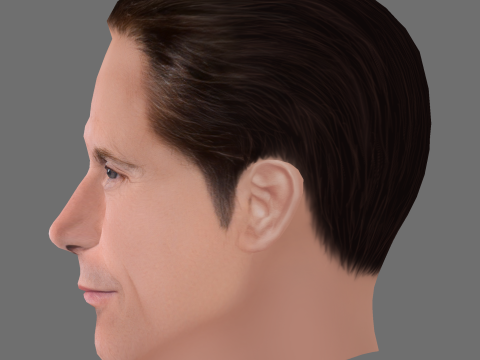 Alessandro Nivola Head - Low poly head for game Modelo 3D