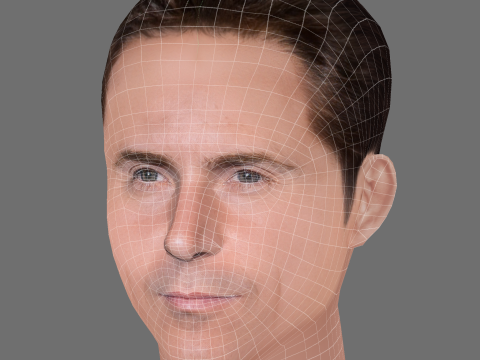 Alessandro Nivola Head - Low poly head for game Modelo 3D