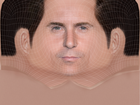 Alessandro Nivola Head - Low poly head for game Modelo 3D