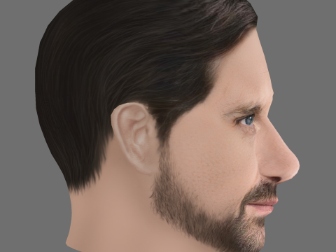 Alex Skarbek Head - Low poly head for game Modelo 3D