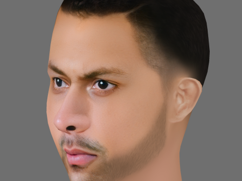 Chi Lewis-Parry Head - Low poly head for game Modello 3D