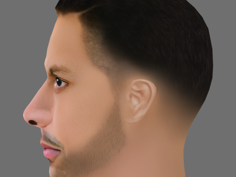 Chi Lewis-Parry Head - Low poly head for game Modello 3D