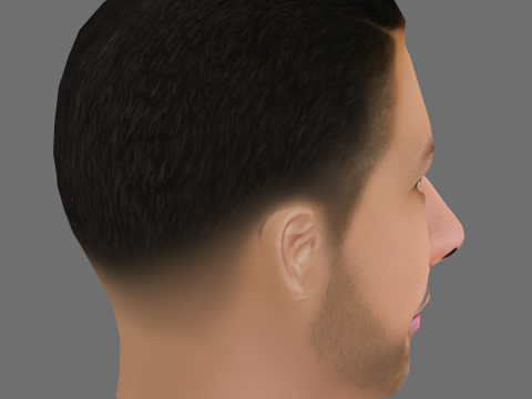 Chi Lewis-Parry Head - Low poly head for game Modello 3D