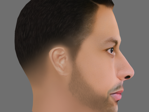 Chi Lewis-Parry Head - Low poly head for game Modello 3D