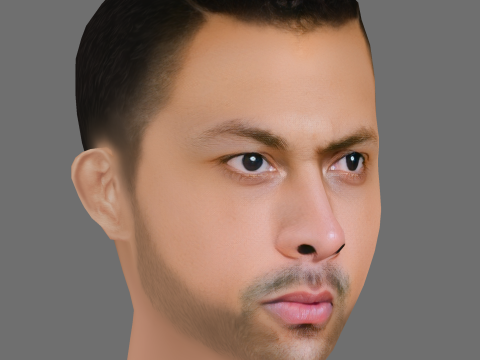 Chi Lewis-Parry Head - Low poly head for game Modello 3D