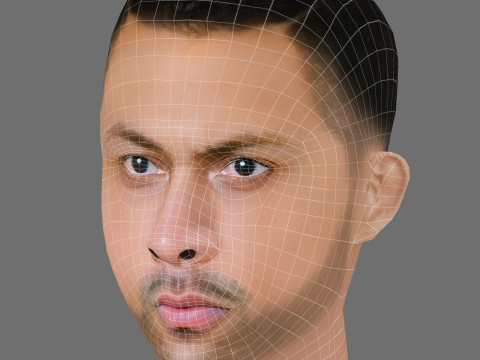 Chi Lewis-Parry Head - Low poly head for game Modello 3D