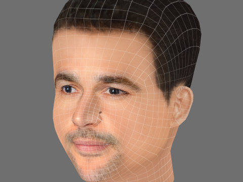 Christopher Abbott Head - Low poly head for game 3D Model