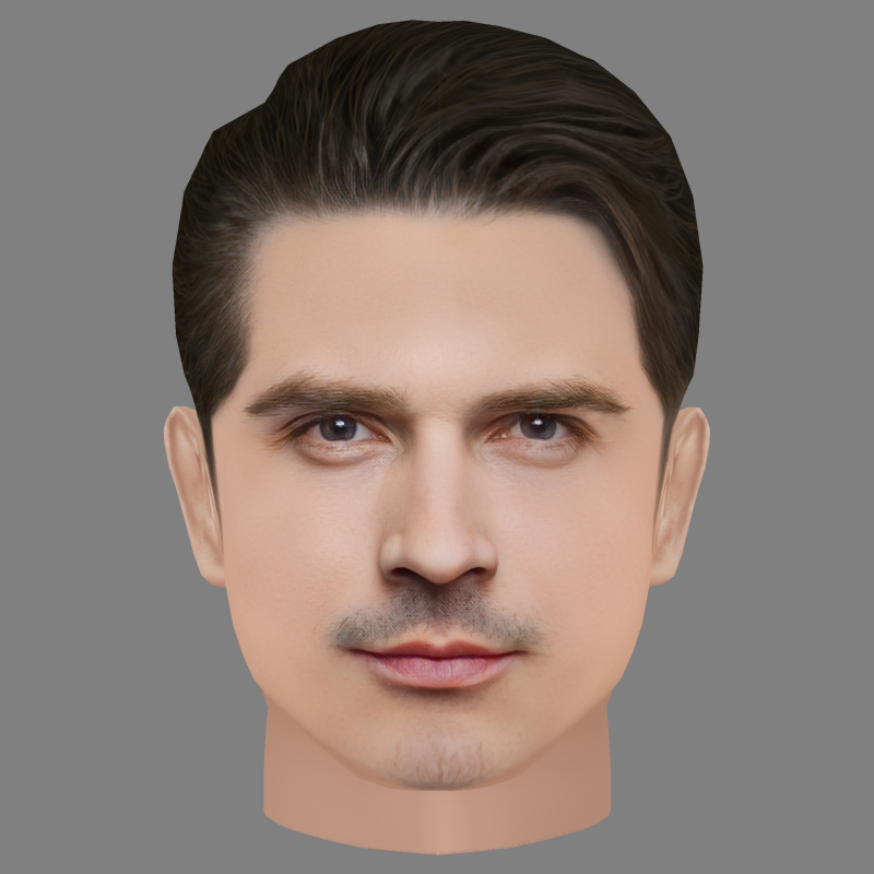 Dritan Kastrati Head - Low poly head for game 3D Model .c4d .max .obj .3ds .fbx .stl .blend