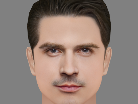 Dritan Kastrati Head - Low poly head for game 3D मॉडल