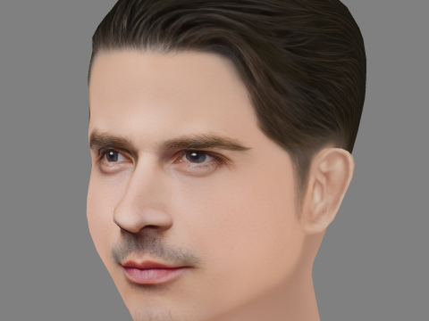Dritan Kastrati Head - Low poly head for game 3D Model
