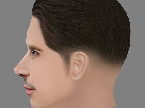 Dritan Kastrati Head - Low poly head for game 3D Model