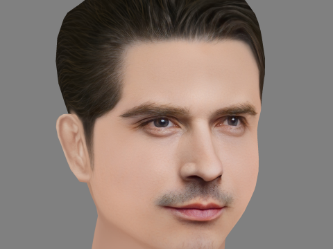 Dritan Kastrati Head - Low poly head for game 3D Model