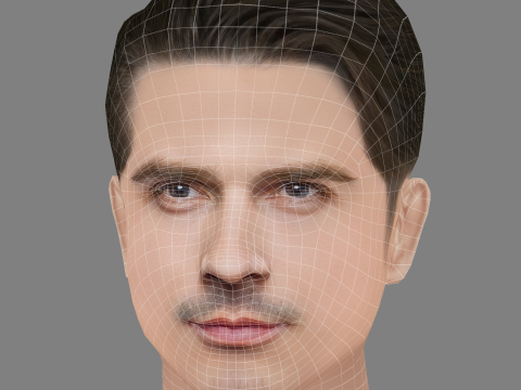Dritan Kastrati Head - Low poly head for game 3D Model