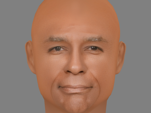 Michael Dorn Head - Low poly head for game 3D Model