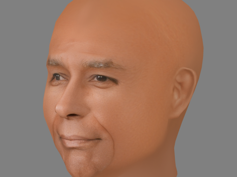 Michael Dorn Head - Low poly head for game Model 3D