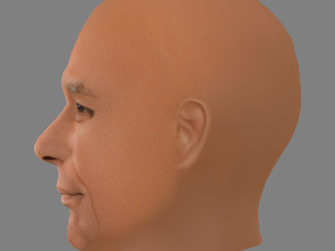 Michael Dorn Head - Low poly head for game Model 3D