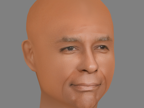 Michael Dorn Head - Low poly head for game Model 3D