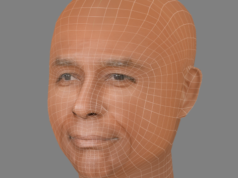 Michael Dorn Head - Low poly head for game Model 3D