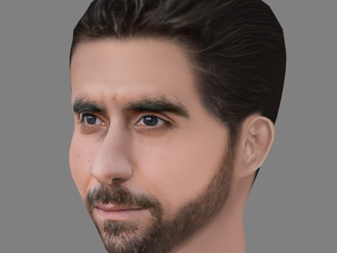 Murat Seven Head - Low poly head for game 3D Model