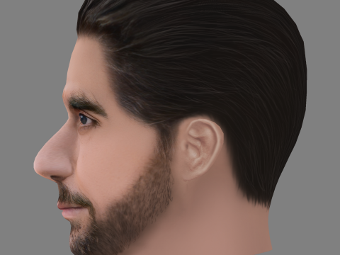 Murat Seven Head - Low poly head for game 3D Model