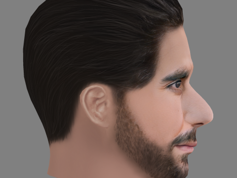 Murat Seven Head - Low poly head for game 3D Model