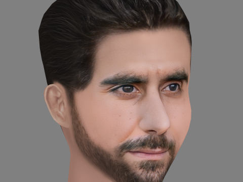 Murat Seven Head - Low poly head for game 3D Model