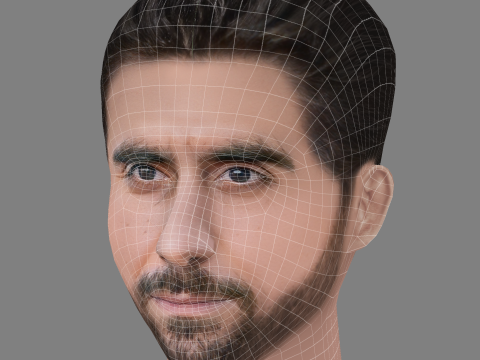 Murat Seven Head - Low poly head for game 3D Model