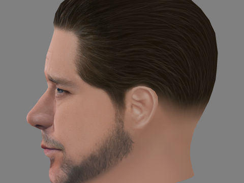 Russell Crowe Head - Low poly head for game Modelo 3D