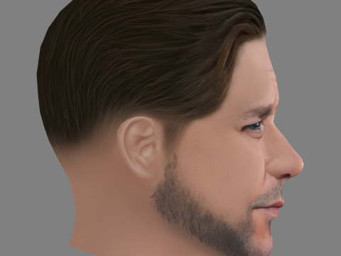 Russell Crowe Head - Low poly head for game Modelo 3D