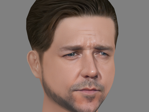 Russell Crowe Head - Low poly head for game Modelo 3D
