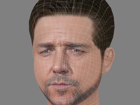 Russell Crowe Head - Low poly head for game Modelo 3D