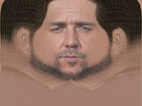 Russell Crowe Head - Low poly head for game Modelo 3D