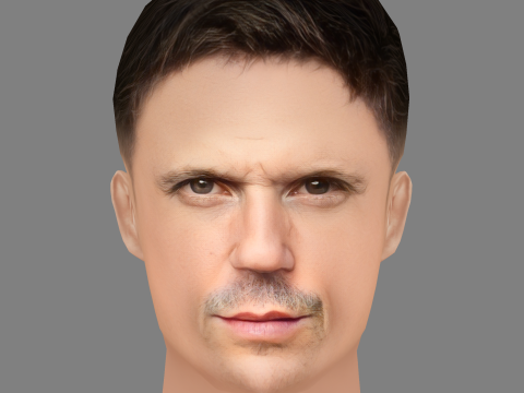 Will Bowden Head - Low poly head for game 3D मॉडल