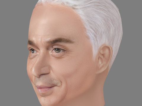 Bruno Tonioli Head - Low poly head for game Modelo 3D